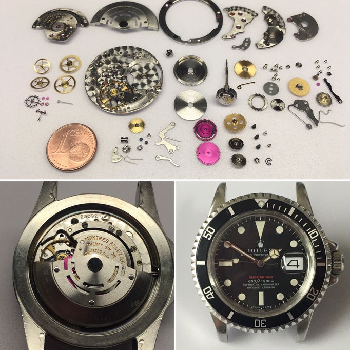 Bestandteile einer Armbanduhr mit automatischem Aufzug